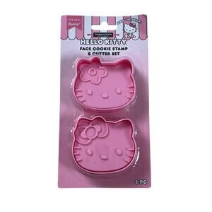 NIB Hello Kitty Face Cookie Stamp/Cutter Set Pink Set